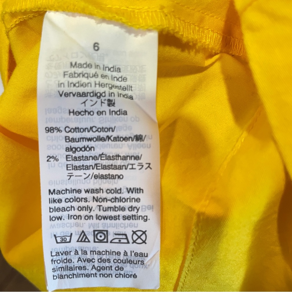 J. Crew Factory Sleeveless Tie-waist Shirtdress in Yellow, Size 6 - Picture 10 of 10